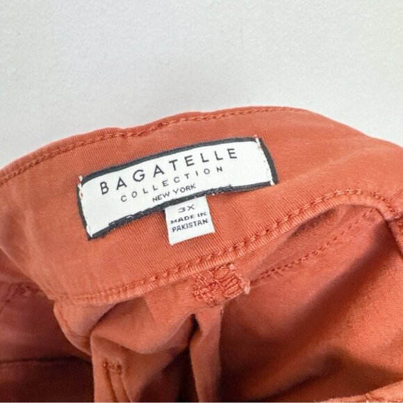 Bagatelle Womens 3X Rust Orange Twill Patch Pocket Cropped Pants - Picture 7 of 13